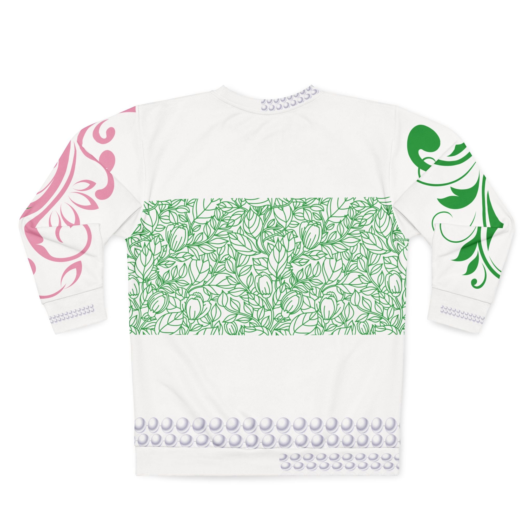 AKA Crest Graphic Sweatshirt — Pink & Green Sorority Crewneck (1908)