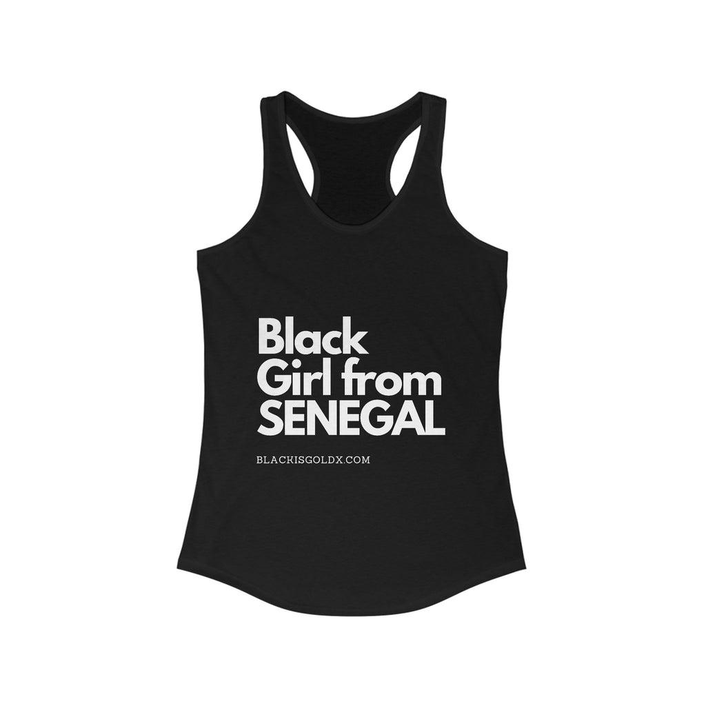 Tank Top - Black Girl from Senegal - BlackisGold Brand - Women's Ideal Racerback Tank