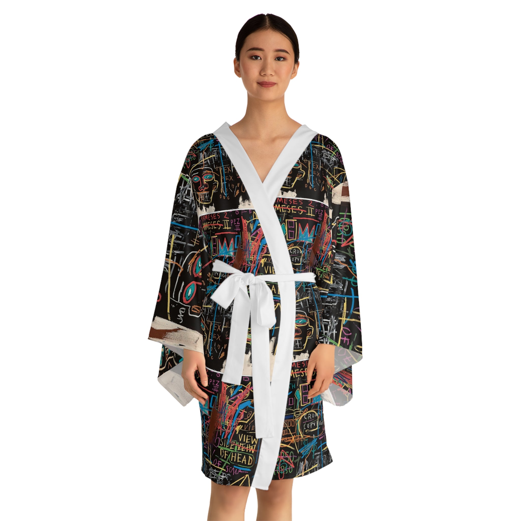 Basquiat Long Sleeve Kimono Robe (AOP)