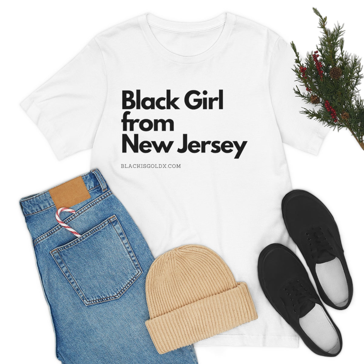 Black Girl From New Jersey Crew Neck TShirt