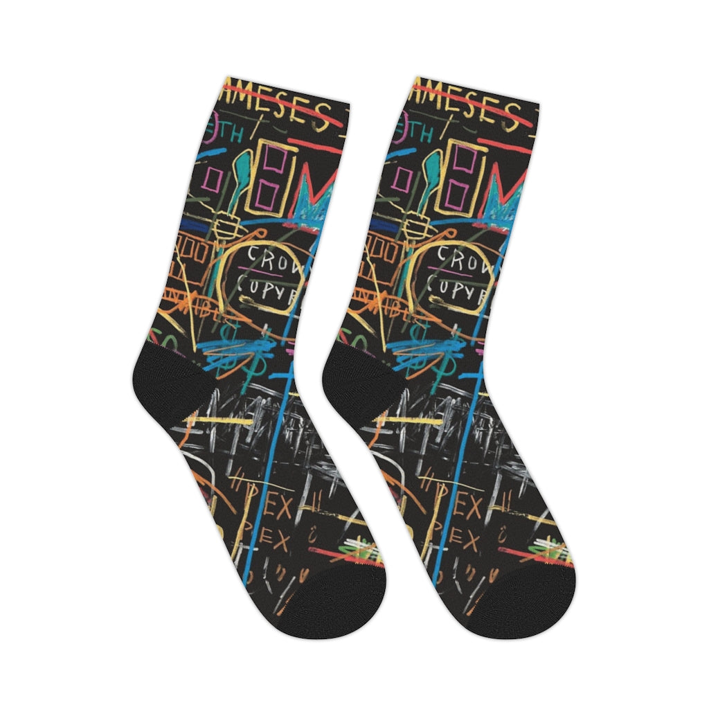 Basquiat Art Mid-length Socks