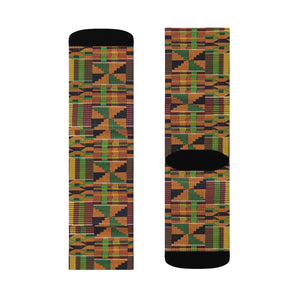 Kente Cloth Print Sublimation Socks