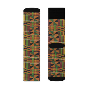 Kente Cloth Print Sublimation Socks