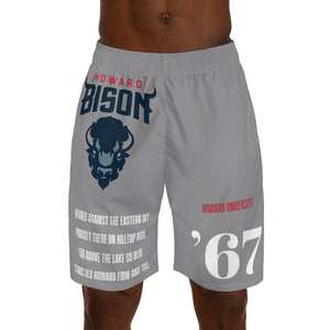 Bison Grey Men's Jogger Shorts (AOP)