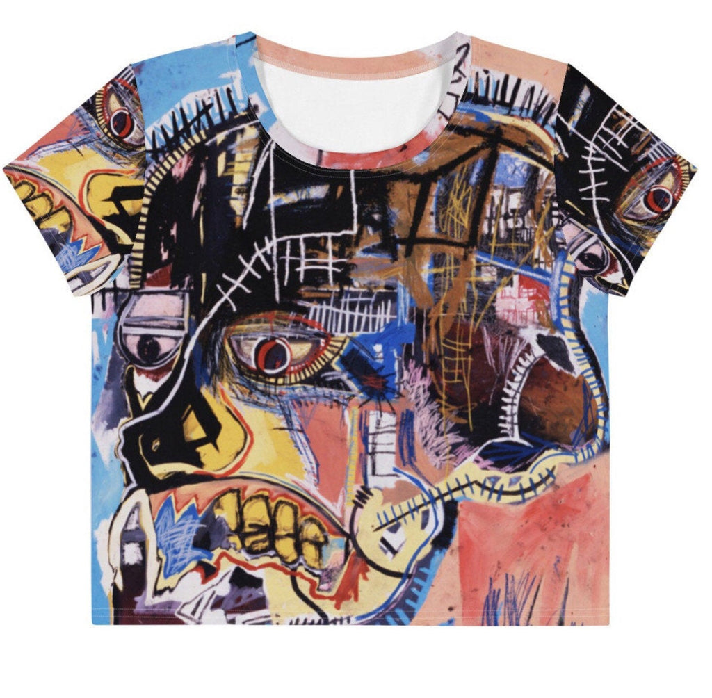 Basquiat Skull All-Over Print Crop Tee