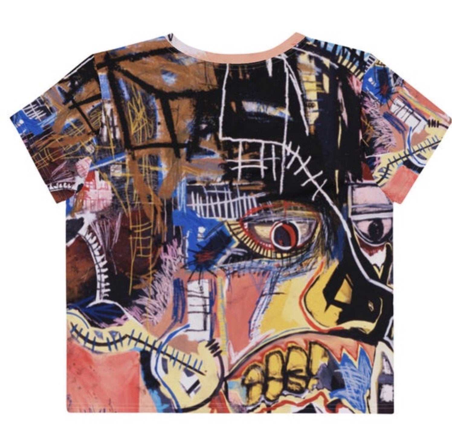 Basquiat Skull All-Over Print Crop Tee